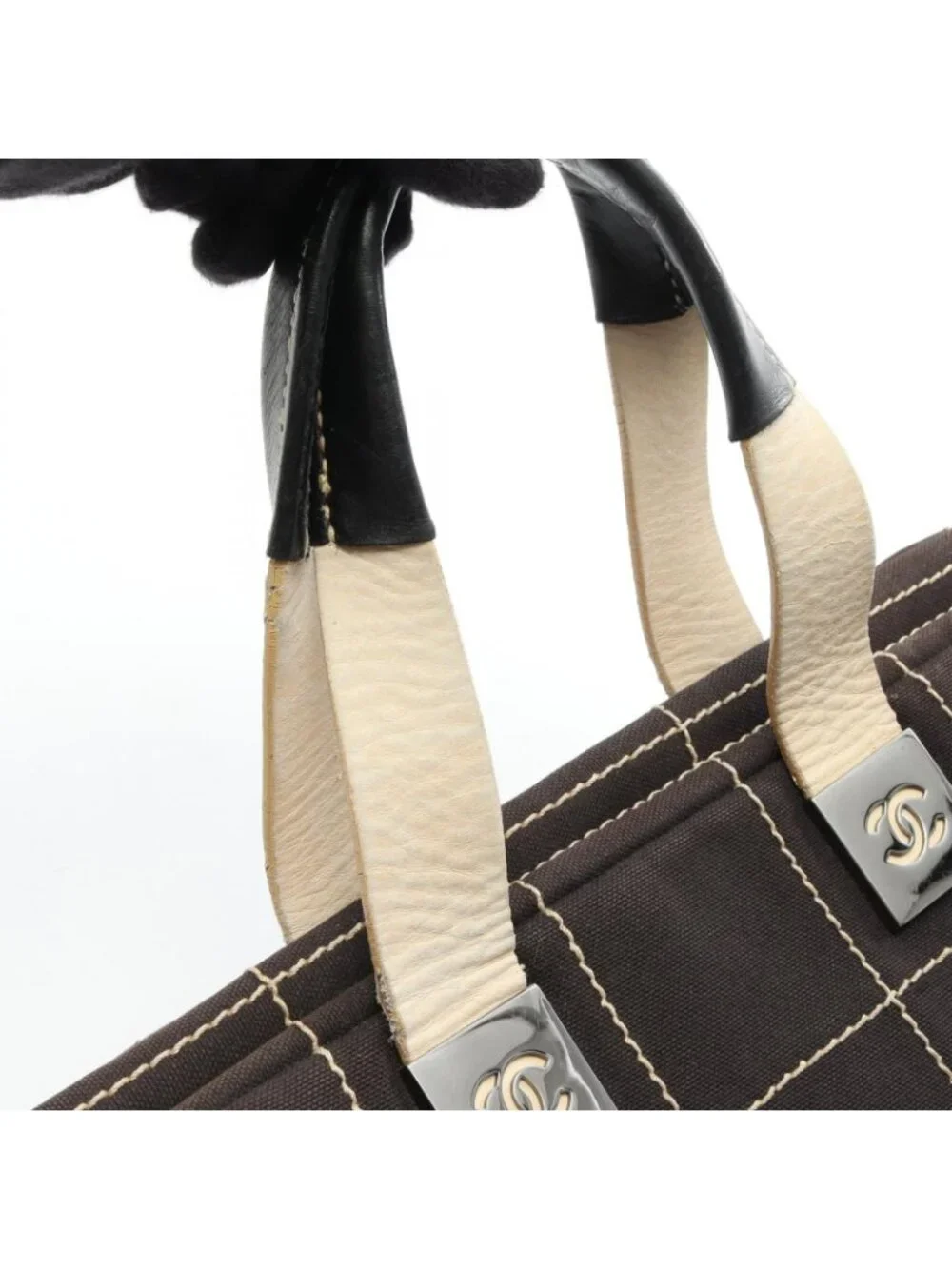 Chanel Choco Bar Black Leather Boston Bag